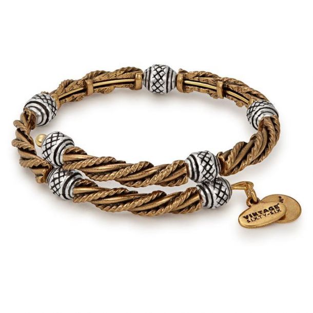 Alex and Ani Relic Two Tone Wrap Rafaelian Gold and Silver Finish REEDS Jewelers