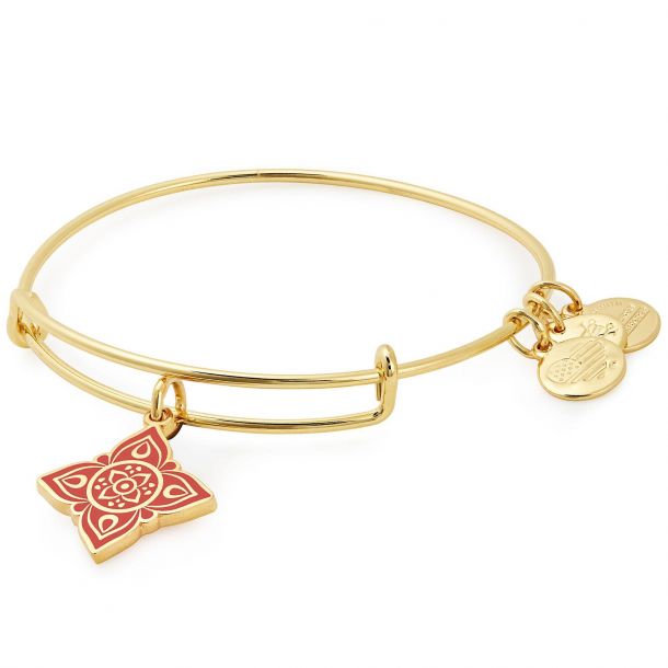 Alex and Ani Root Chakra Charm Bangle Bracelet Shiny Gold Finish REEDS Jewelers
