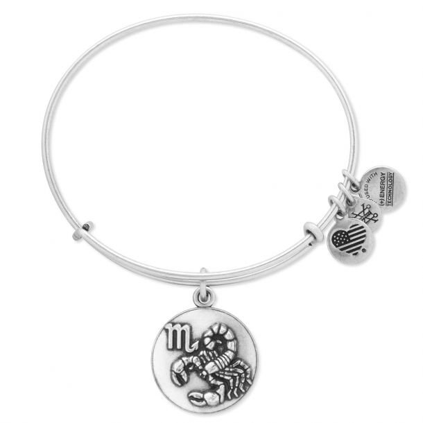 Alex and Ani Scorpio Charm Bangle Rafaelian Silver Finish