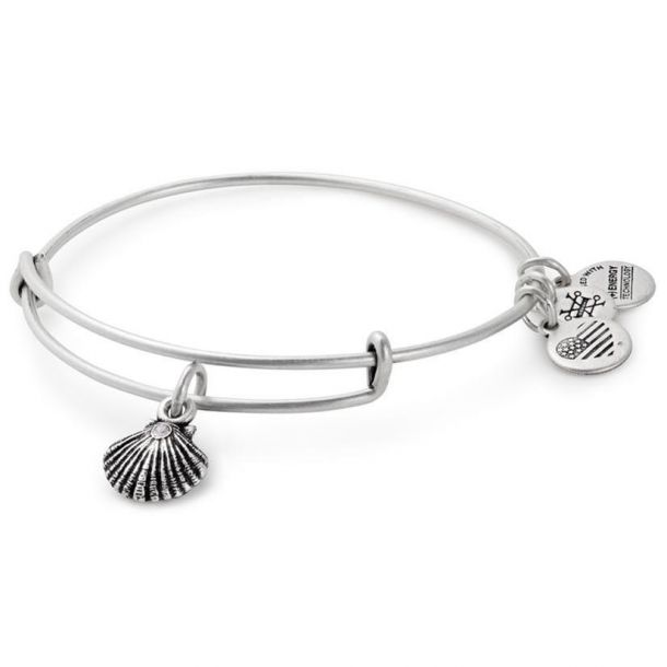 Alex and Ani Seashell Bangle Bracelet Rafaelian Silver Finish REEDS Jewelers