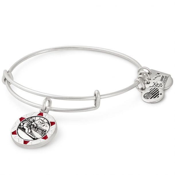 Alex and Ani Skiing Charm Bangle Rafaelian Silver Finish