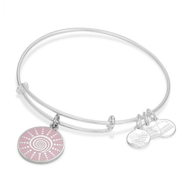 Alex and Ani Spiral Sun Charm Bangle Shiny Silver Finish