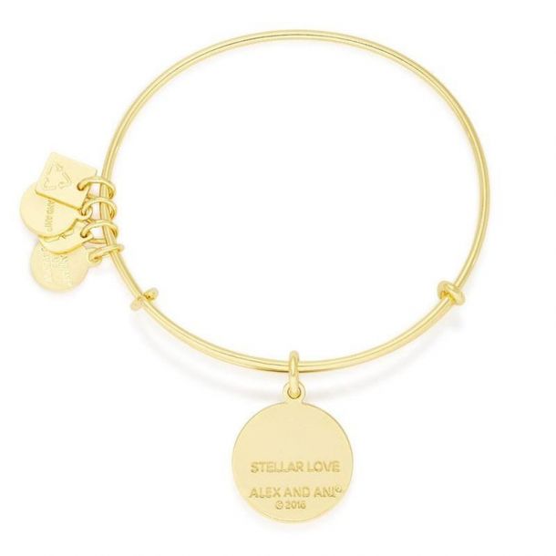 Alex and Ani Stellar Love Bangle Charm Bracelet in Shiny Gold