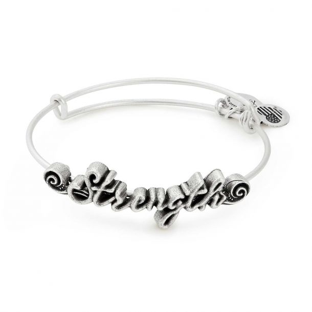 Alex and Ani Strength Spiritual Armor Bangle Rafaelian Silver Finish
