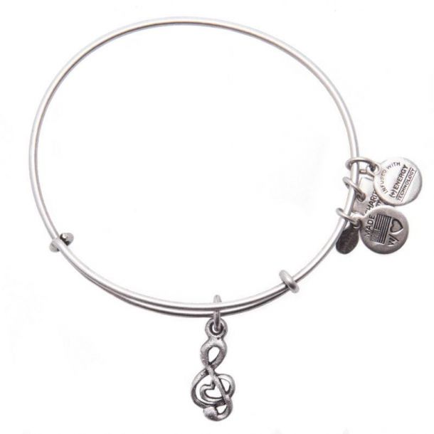 Alex and Ani Sweet Melody Charm Bangle Rafaelian Silver Finish