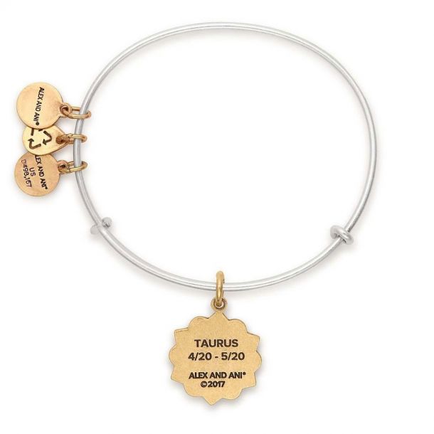 Alex and Ani Taurus Two Tone Charm Bangle Bracelet Rafaelian Gold and Silver Finish REEDS Jewelers
