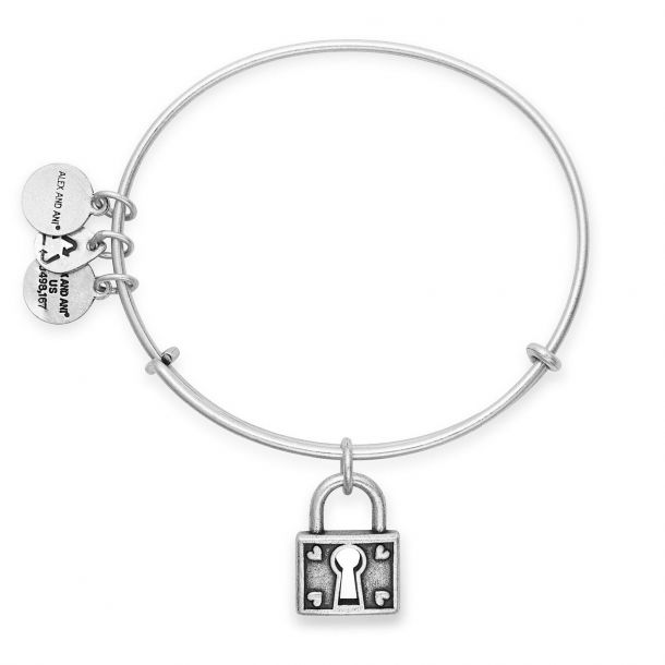 Alex and Ani Unbreakable Love Charm Bangle Rafaelian Silver Finish REEDS Jewelers