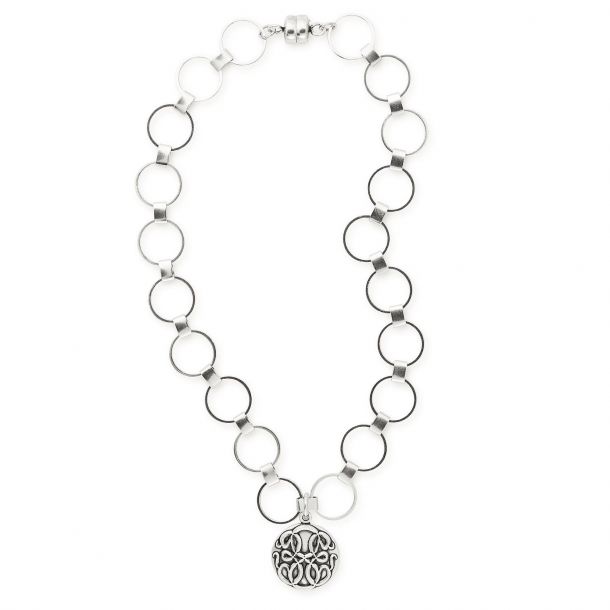 Alex and Ani Vintage Path of Life Magnetic Necklace Rafaelian Silver Finish