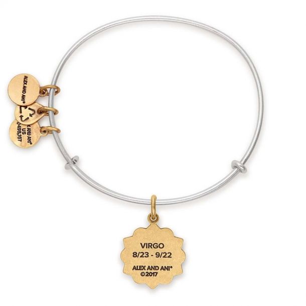 Alex and Ani Virgo Two Tone Charm Bangle Bracelet Rafaelian Gold and Silver Finish REEDS Jewelers