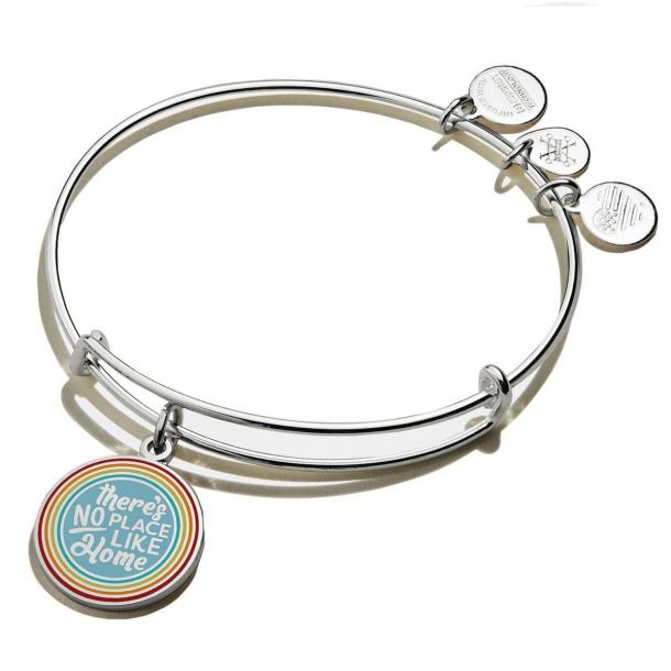 Alex and Ani Wizard of Oz There s No Place Like Home Rainbow Charm Bangle Bracelet Shiny Silver Finish