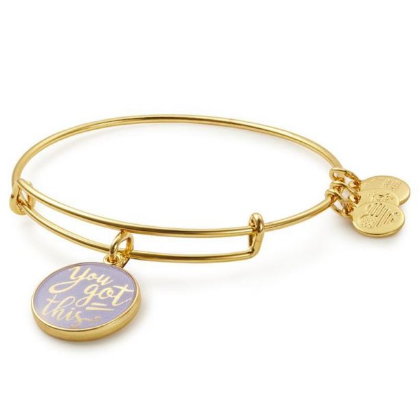 Alex and Ani You Got This Charm Bangle Shiny Gold Finish