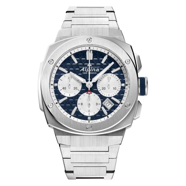 ALPINE TRACKER ビンディング シルバー/ネイビー　BCA Alpina Alpiner Extreme Chronograph Automatic Navy Dial Stainless