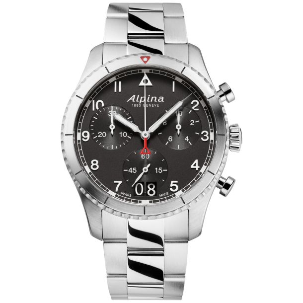 Alpina Alpiner Startimer Chronograph Big Date Stainless Steel Bracelet Watch 41mm AL 372BW4S26B