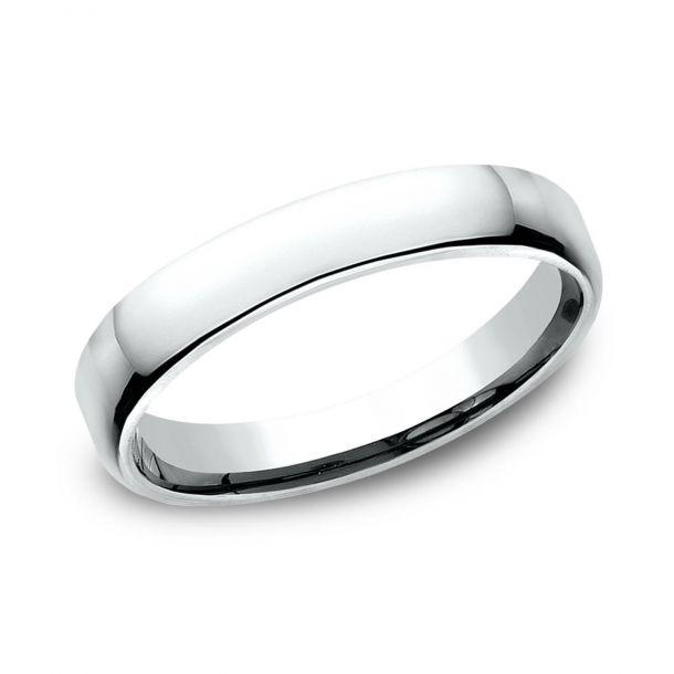 Benchmark White Gold European Comfort Fit Wedding Band 3.5mm