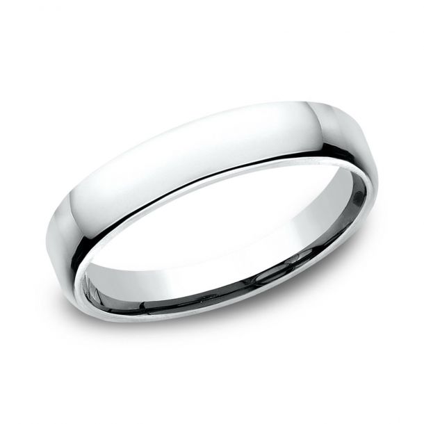 Benchmark White Gold European Comfort Fit Wedding Band 4.5mm