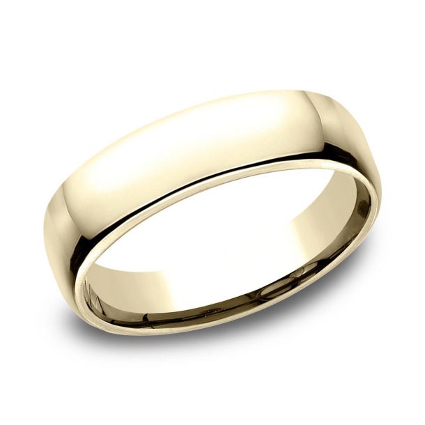 Yellow gold comfort fit wedding bands top