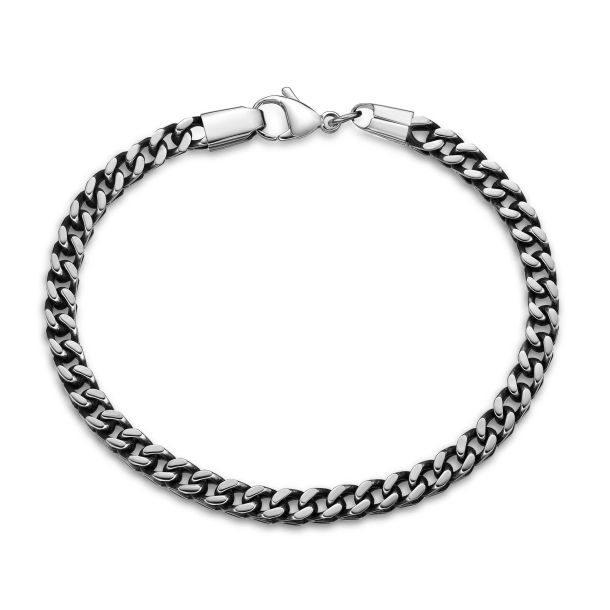 Metro Stainless Steel Gold Foxtail Chain Bracelet - 4mm Wide, 9" Length With Lobster Clasp - View #5