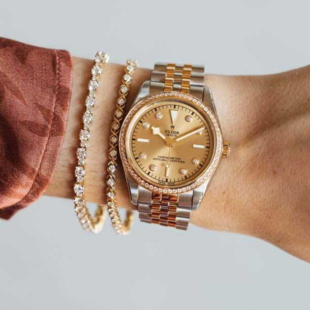 Tudor black best sale bay 36 gold