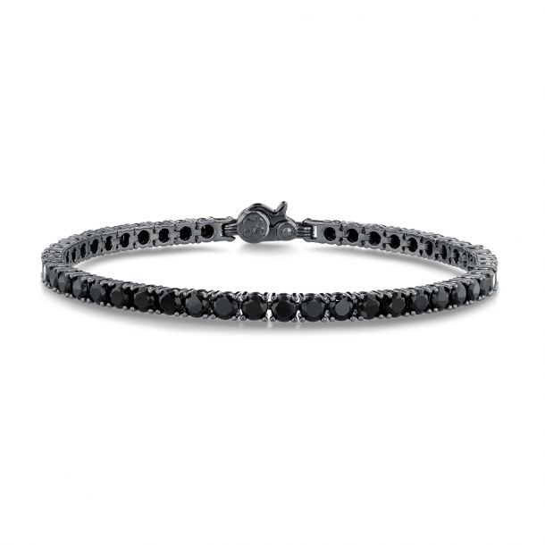 Petition elevation Peace of mind Black Spinel Tennis Bracelet in Black Rhodium-Plated Sterling Silver |  REEDS Jewelers