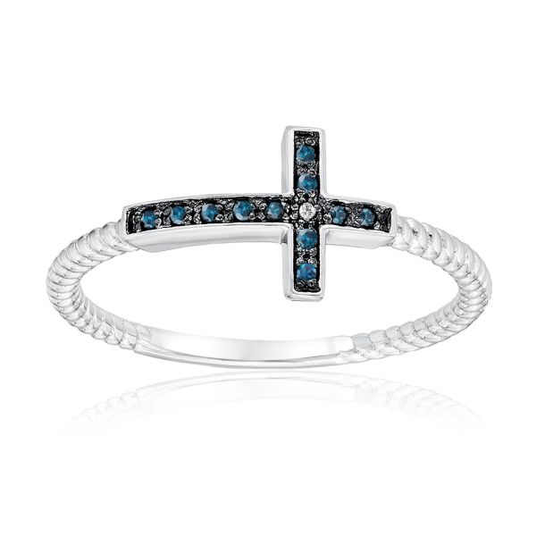 Diamond sideways cross ring hotsell