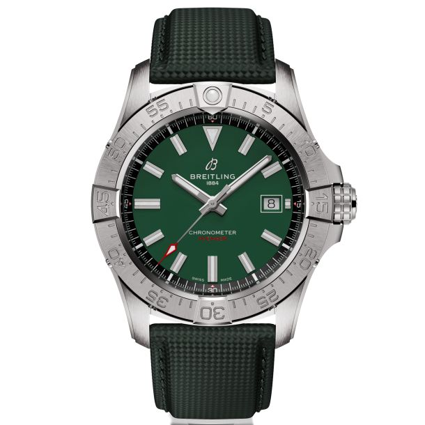 Breitling Avenger Automatic 42 Green Dial Leather Strap Watch A17328101L1X1 REEDS Jewelers