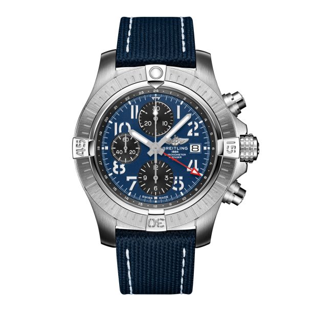 Breitling blue leather strap hot sale
