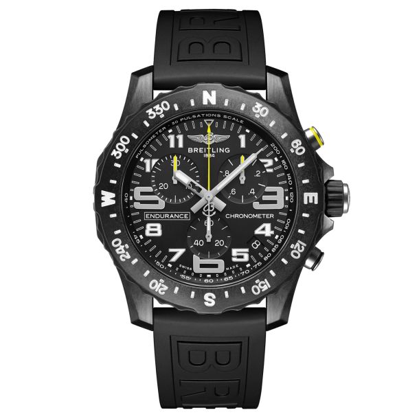 Breitling Endurance Pro Breitlight Black Dial Black Rubber Strap