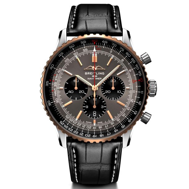 Breitling Navitimer B01 Chronograph 46 Blackeye Grey Dial Black Leather Strap Limited Edition Watch 46mm UB01371A1B1P1
