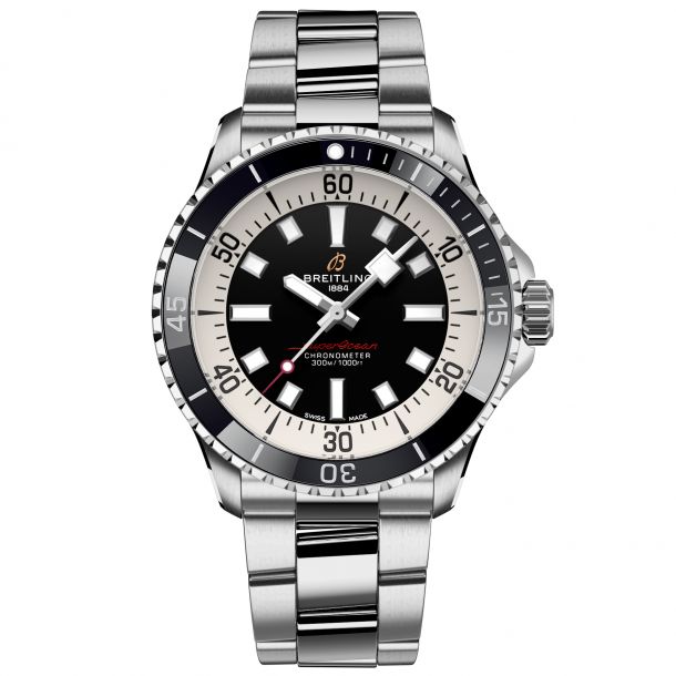 Breitling Superocean Automatic 42 Black Dial Stainless Steel Bracelet Watch 42mm A17375211B1A1 REEDS Jewelers