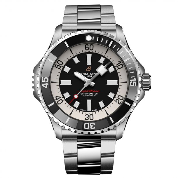 Breitling Superocean Automatic 46 Black Dial Stainless Steel Bracelet Watch 46mm A17378211B1A1 REEDS Jewelers
