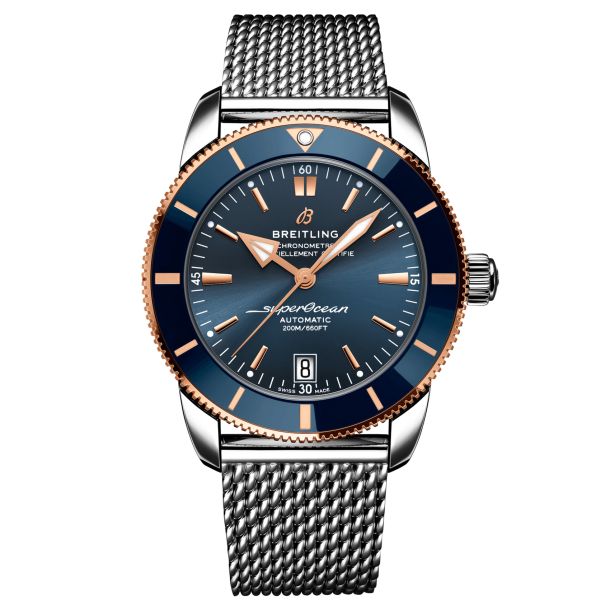 Breitling Superocean Heritage B20 Automatic 42 Blue Dial and Stainless Steel Bracelet Watch 42mm UB2010161C1A1 REEDS Jewelers