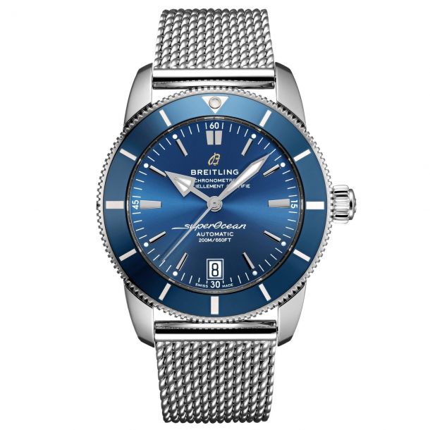Breitling Superocean Heritage B20 Automatic 42 Gun Blue Dial Stainless Steel Watch AB2010161C1A1 REEDS Jewelers