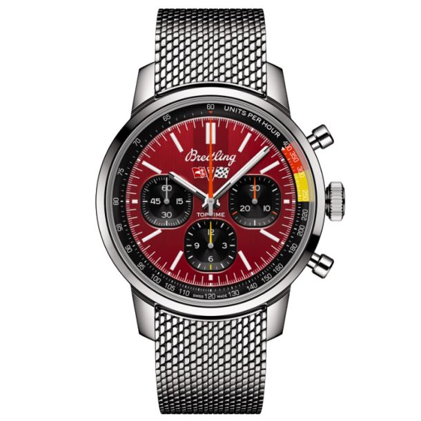 Breitling Top Time B01 Chevrolet Corvette Red Dial Stainless Steel Watch 41mm AB01761A1K1A1 REEDS Jewelers