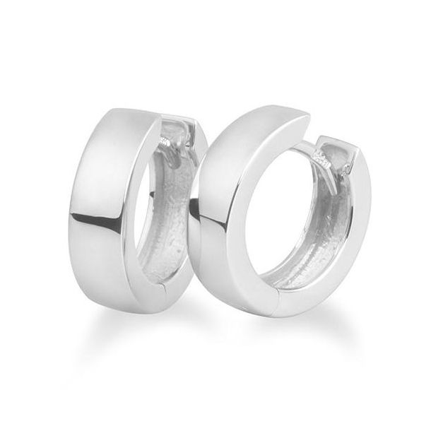 Breuning 15mm Sterling Silver Huggie Hoop Earrings REEDS Jewelers
