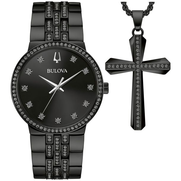 Bulova watch clearance and necklace set