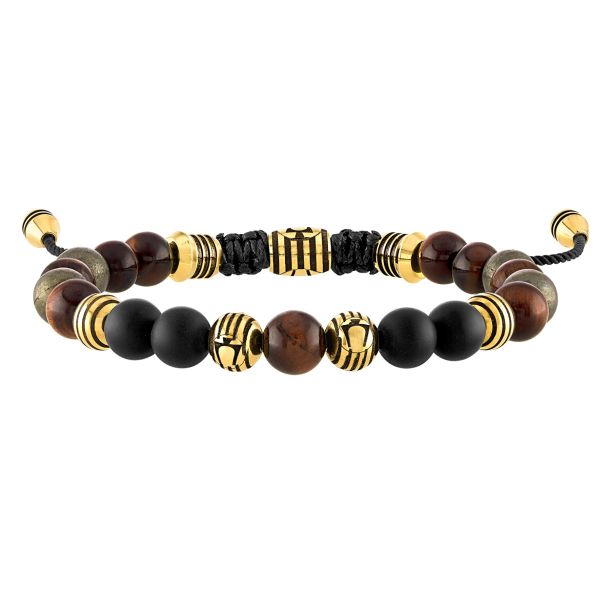 Bulova Classic Red Tiger s Eye Beaded Bolo Bracelet