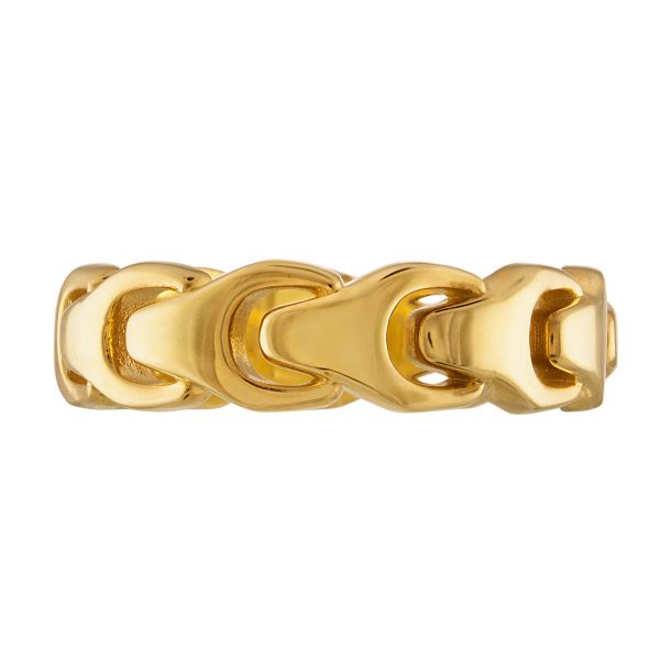 Bulova Link Sterling Gold Plated Sterling Silver Band Ring 6.5mm REEDS Jewelers