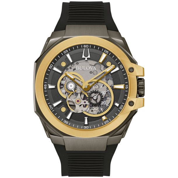 Bulova Marc Anthony Marquina Gray Dial Black Silicone Strap Watch 46mm 98A310 REEDS Jewelers