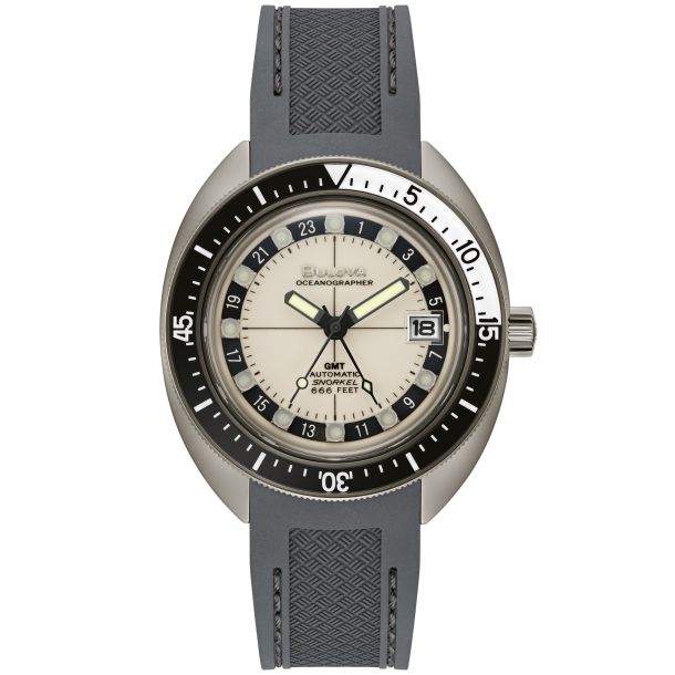 Bulova Oceanographer GMT Automatic Polyurethane Strap Watch 41mm - 98B407