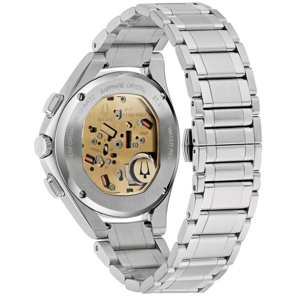Bulova Progressive Dress CURV Green Dial and Stainless Steel Bracelet Watch 44mm 96A297