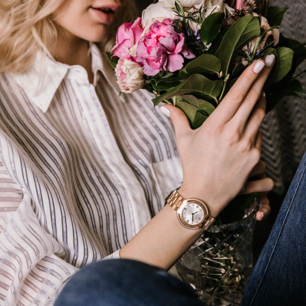 Bulova Rubaiyat Diamond Bezel and Rose Gold Tone Bracelet Watch