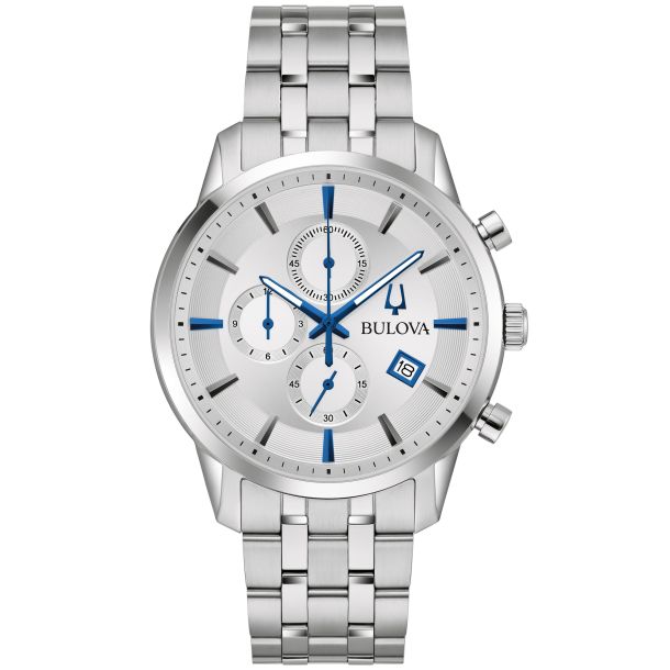 Bulova men's silvertone watch 2025