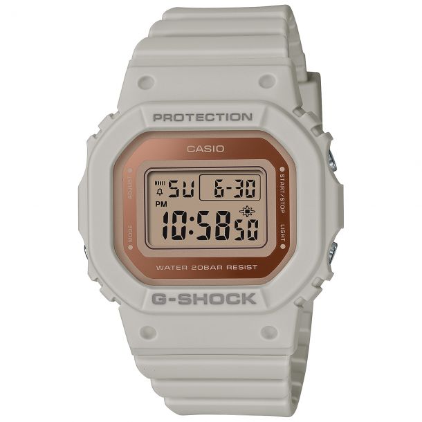 White g shock watch with rose gold face on sale
