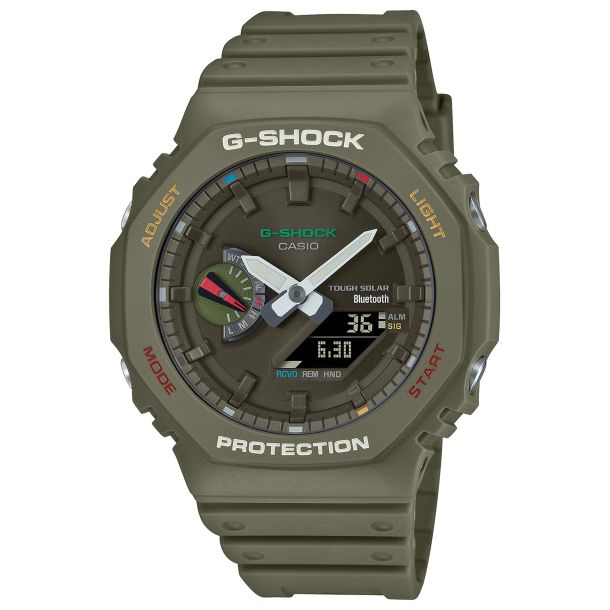 Casio G Shock Analog Digital 2100 Series Olive Green Resin Watch 48mm GAB2100FC 3A