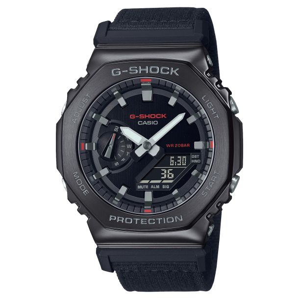 vlees astronomie site Casio G-Shock Analog-Digital Utility Metal Black Ion-Plated Bezel and Cloth  Strap Watch | GM2100CB-1A | REEDS Jewelers