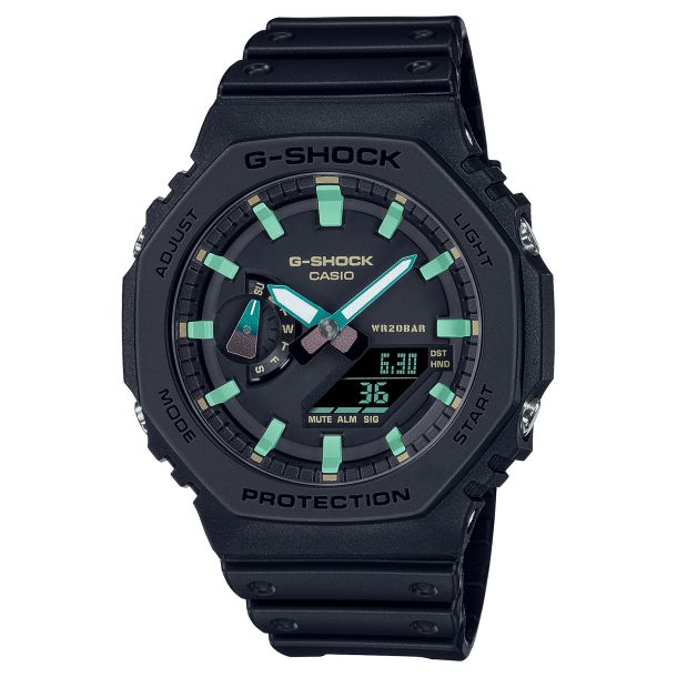 Casio G Shock Black and Rust Series Analog Digital Carbon Core Guard Resin Strap Watch GA2100RC 1A REEDS Jewelers
