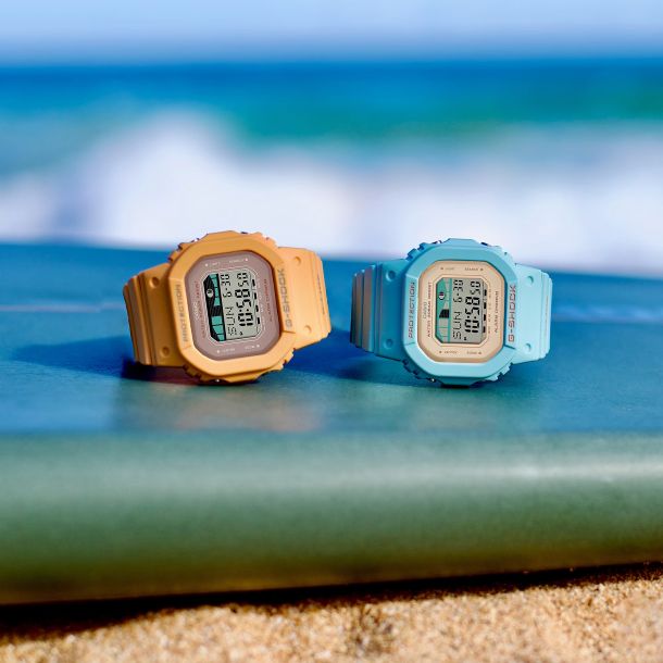 Casio G Shock G lide Tide Graph Pale Blue Resin Watch GLXS5600 3 REEDS Jewelers