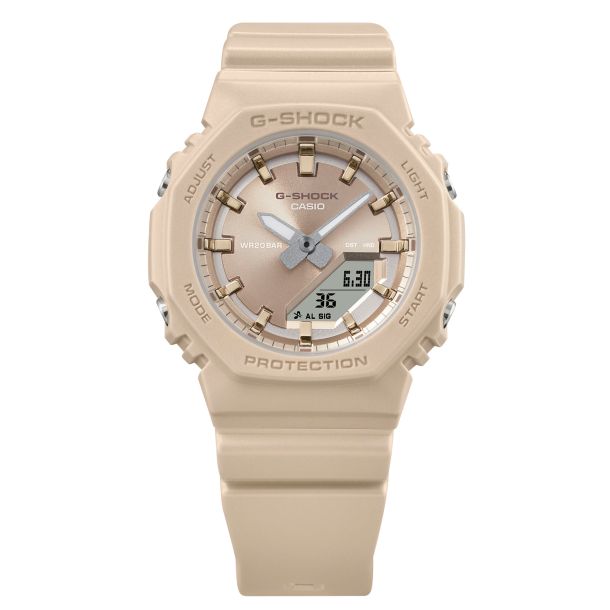 Casio G Shock Silky Tone Analog Digital Beige Resin Watch GMAP2100ST 9A