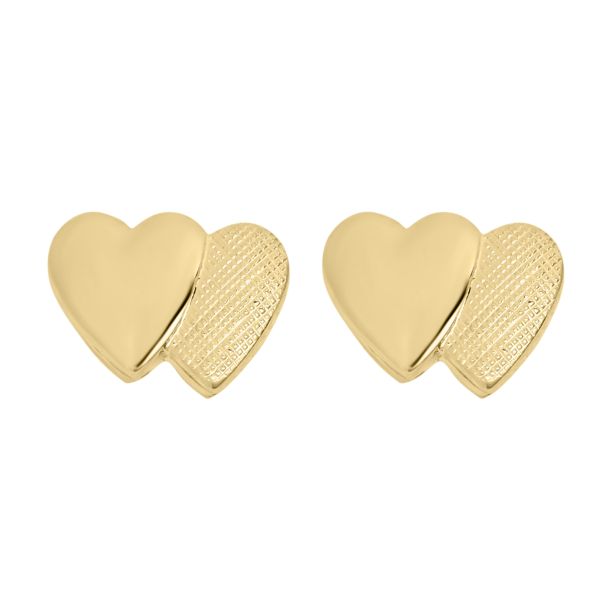 [Golden dew] 韓国☆18K Gold☆Happy heart 2 earring Adorable Korean Style Gold Heart and Pearl and Fluff Drop