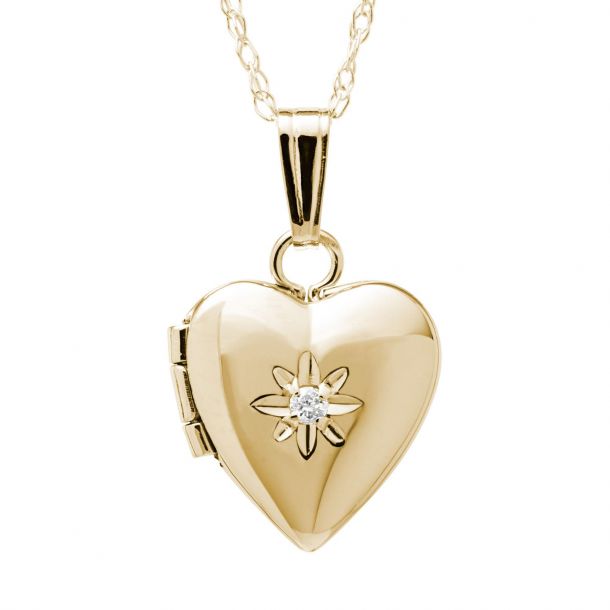 Childrens gold shop heart necklace